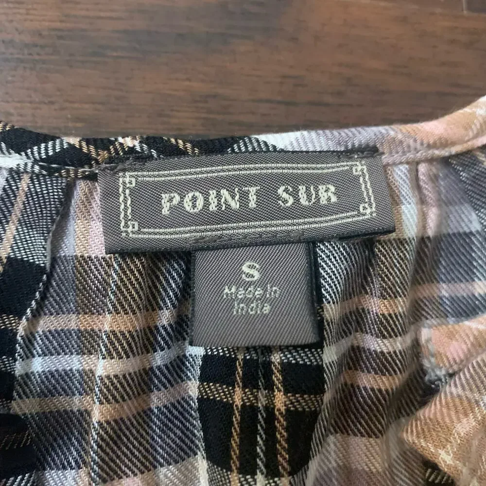 Point Sur J. Crew plaid long sleeve button down flannel shirt size S